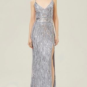 Suspender High Slit Maxi Cocktail Dress